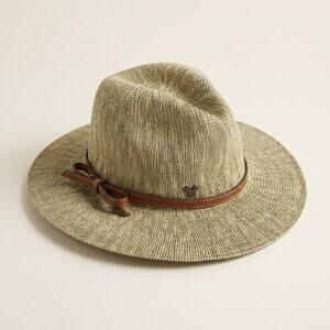 Official Disney Parks Sage Green Woven Fedora, Band & Mickey Mouse Icon – Adult